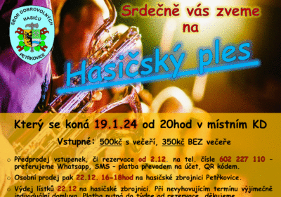 Hasičský ples – 19.1.2024